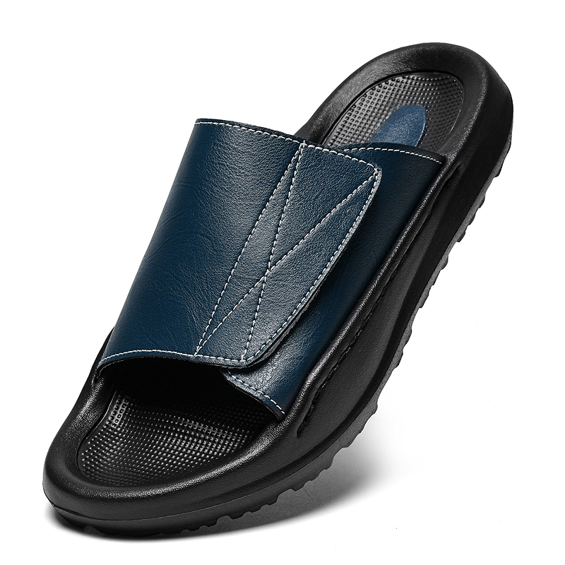 Men'S Shoes With Velcro - Sandalias de cuero Easy-top para hombre,