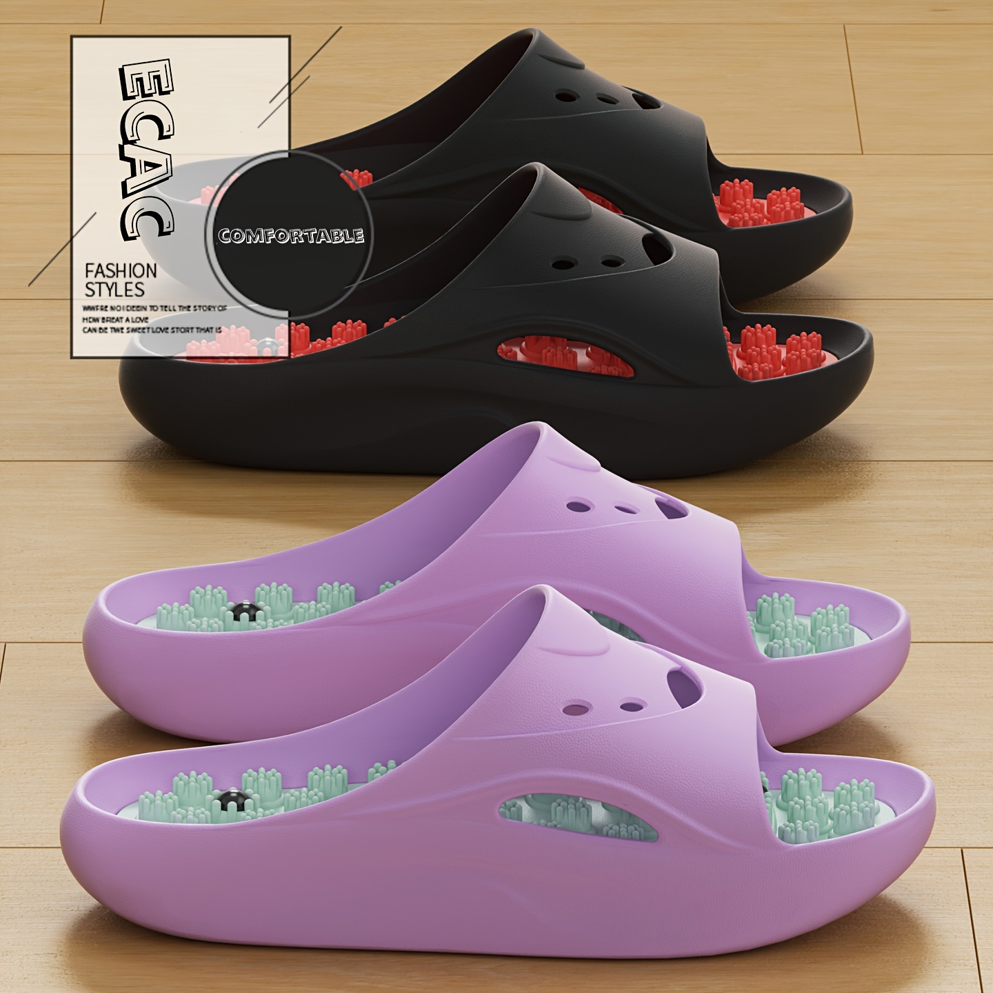 Men'S Shoes Slip On - Pantuflas de Masaje EVA para Hombre