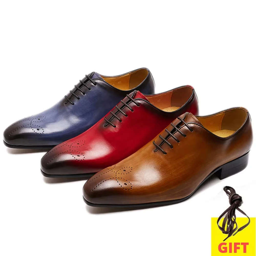 Monk Strap Shoe - Zapatos Oxford de Cuero Genuino para
