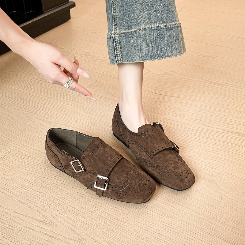 Monk Strap Shoe - Zapatos Retro para Mujer, Elegantes Zapatos
