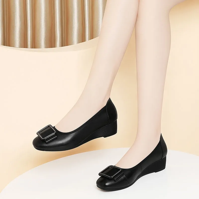 Men'S Shoes Qn - Zapatos de mujer con punta redonda,