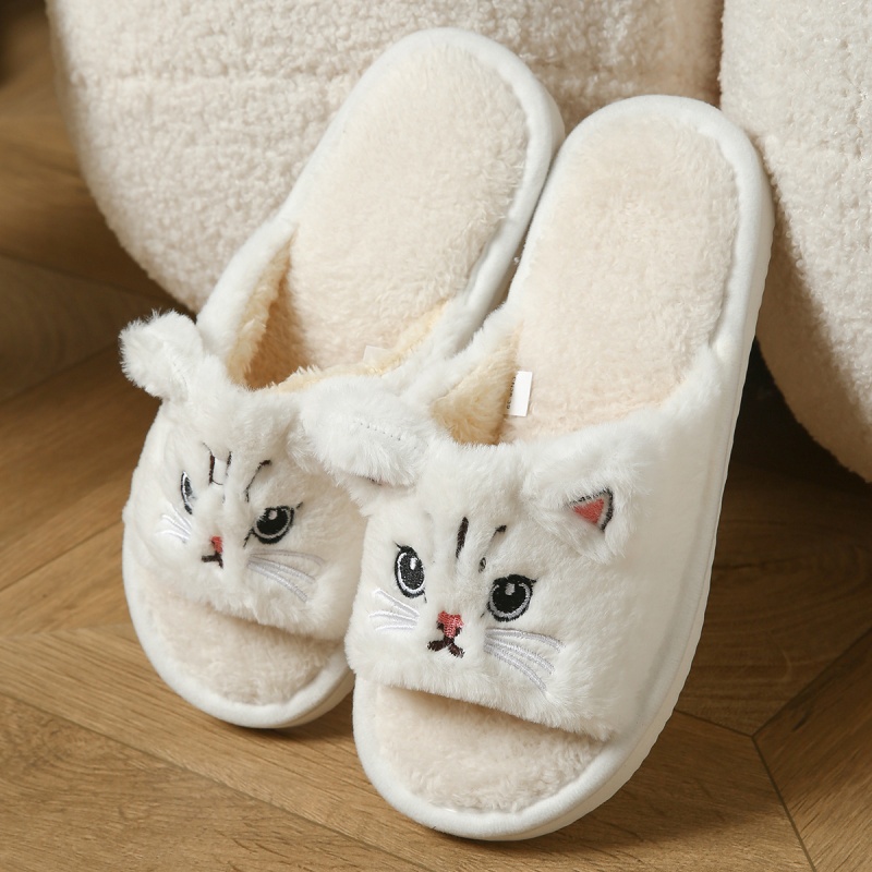 Men'S Shoes Slip On - Lindas Chanclas de Peluche con Diseño