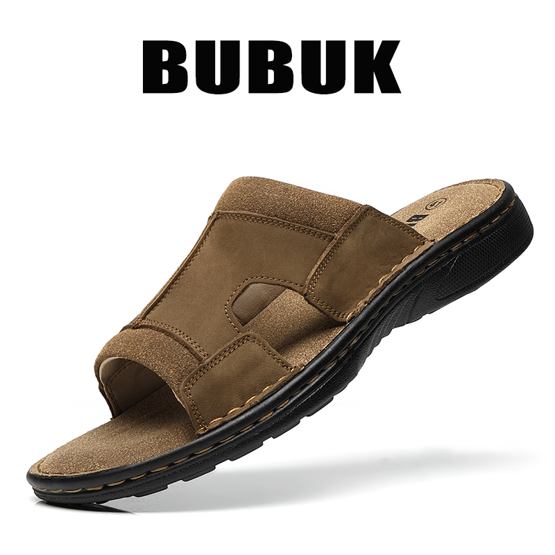 Men'S Shoes With Velcro - Pantuflas de cuero para hombre Bubuk,
