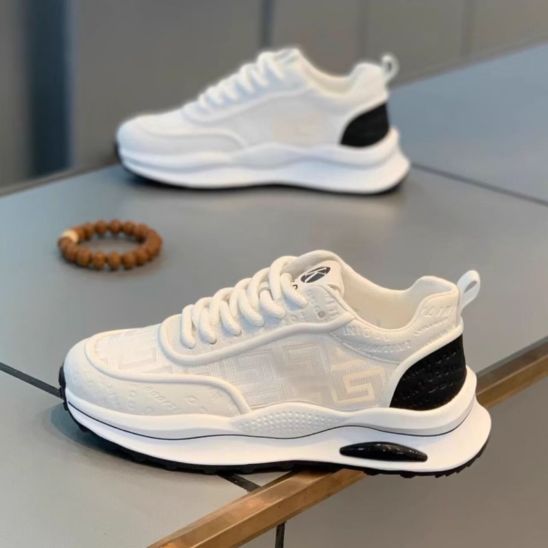 Men'S Shoes Green And White - Zapatillas deportivas de malla blanca transpirables