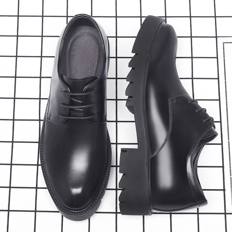 Men Shoes Official - Zapatos de vestir de cuero negro