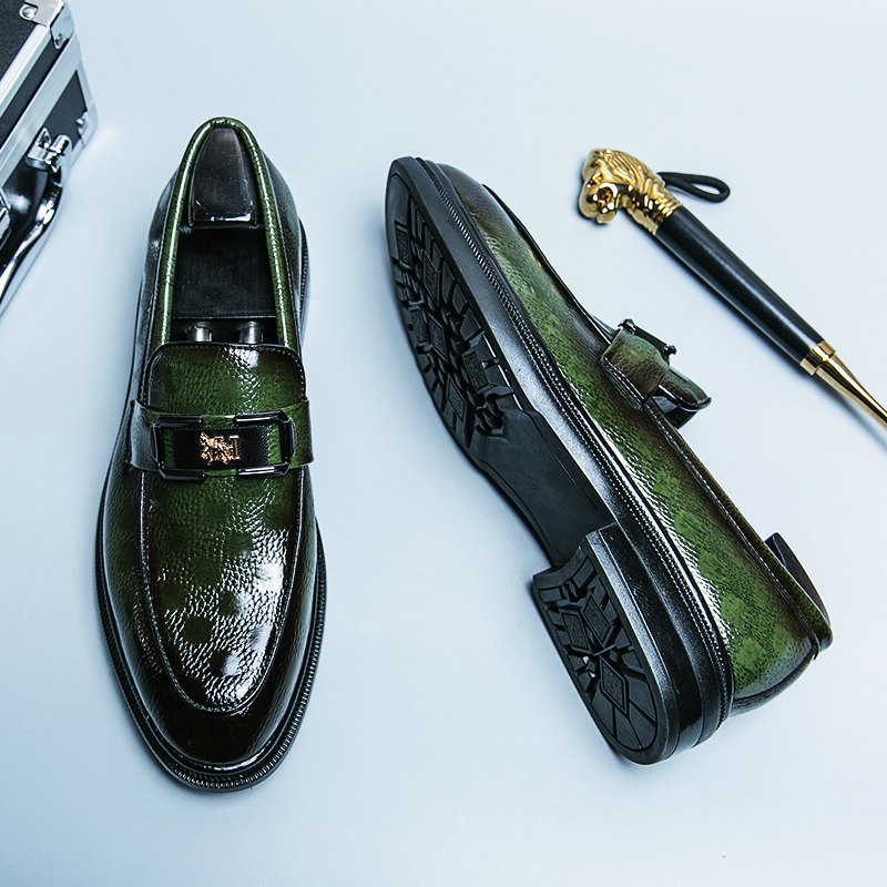 Men Shoes Official - Zapatos de cuero con punta de