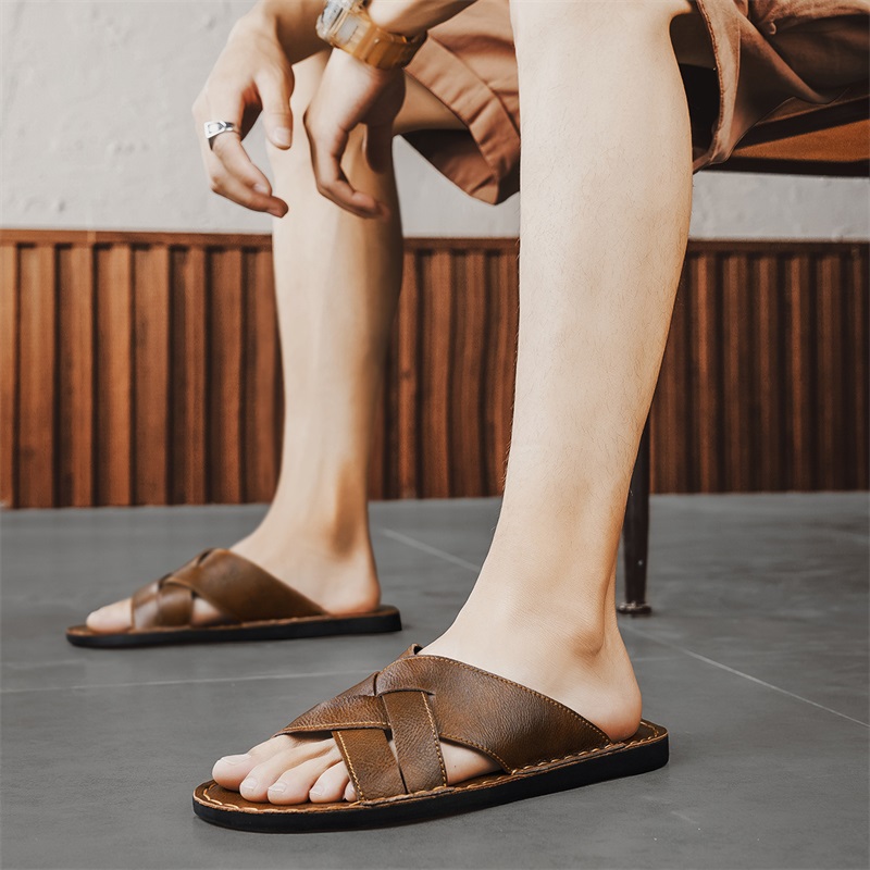 Sandalias informales de cuero  - Men'S Shoes Qn reseña y precio