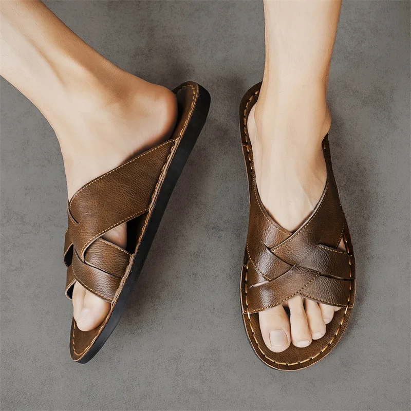 Sandalias informales de cuero  - Men'S Shoes Qn reseña y precio