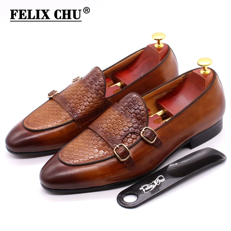 Mocasines de cuero genuino par - Monk Strap Shoe reseña y precio