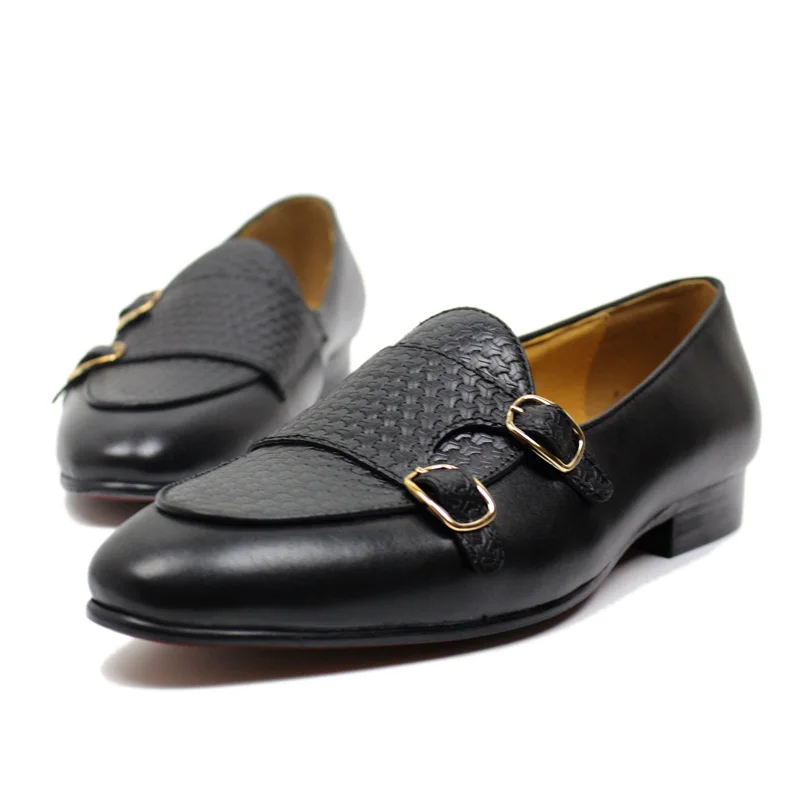 Mocasines de cuero genuino par - Monk Strap Shoe reseña y precio