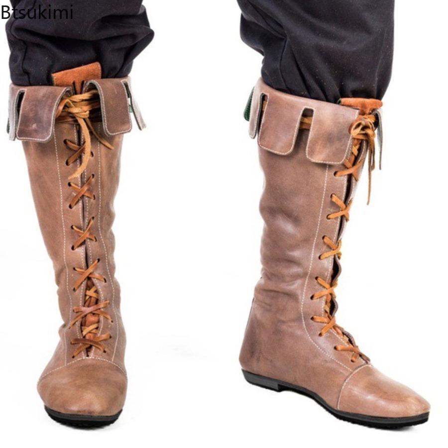 Botas de Cuero PU Medievales p - Men'S Shoes Louis Vuitton reseña y precio