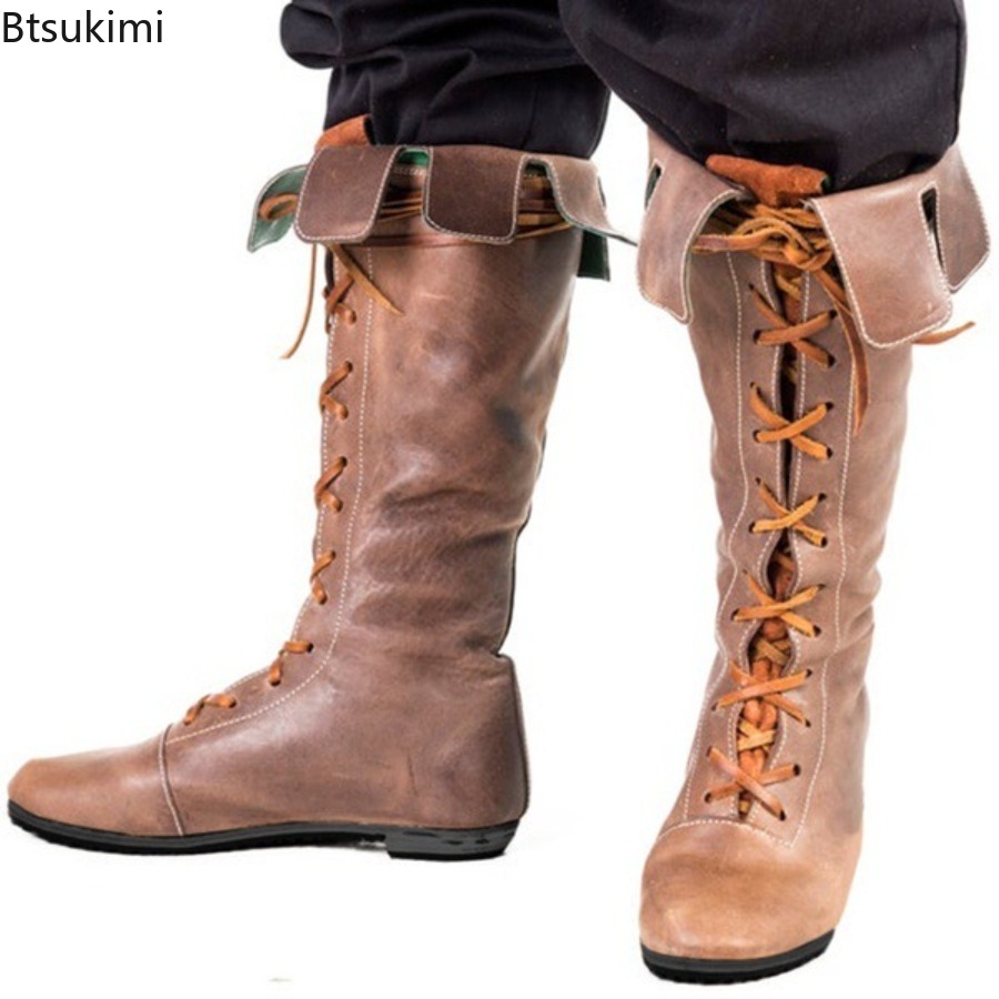 Botas de Cuero PU Medievales p - Men'S Shoes Louis Vuitton reseña y precio