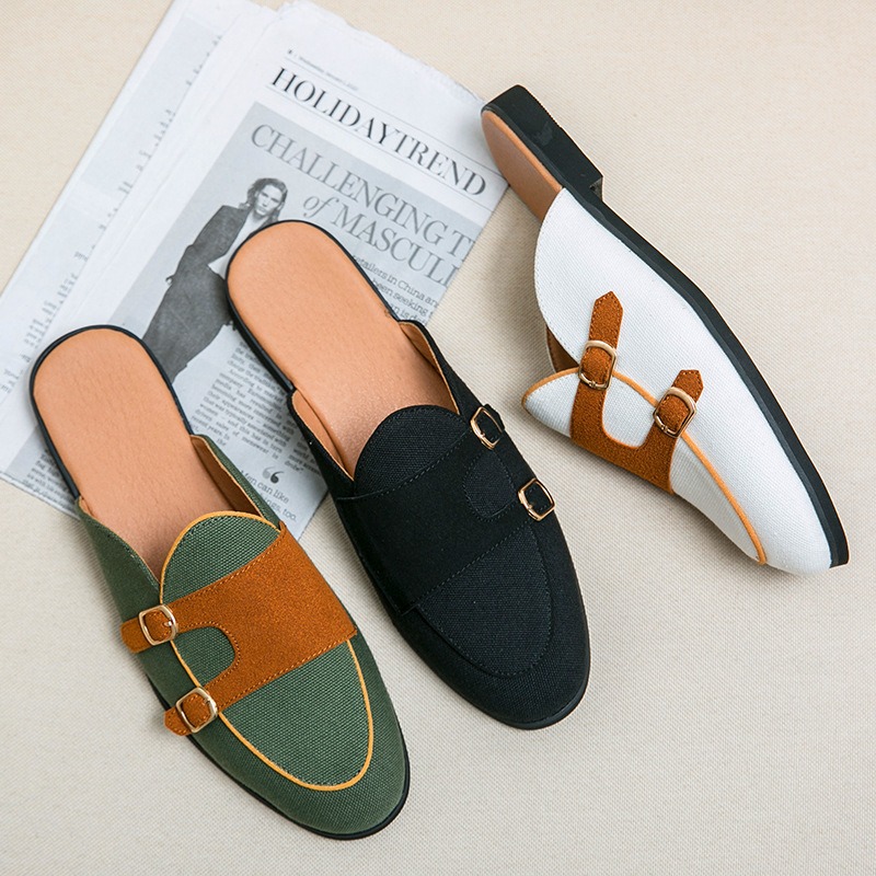 Mulas de lona, medio zapatos p - Monk Strap Shoe reseña y precio