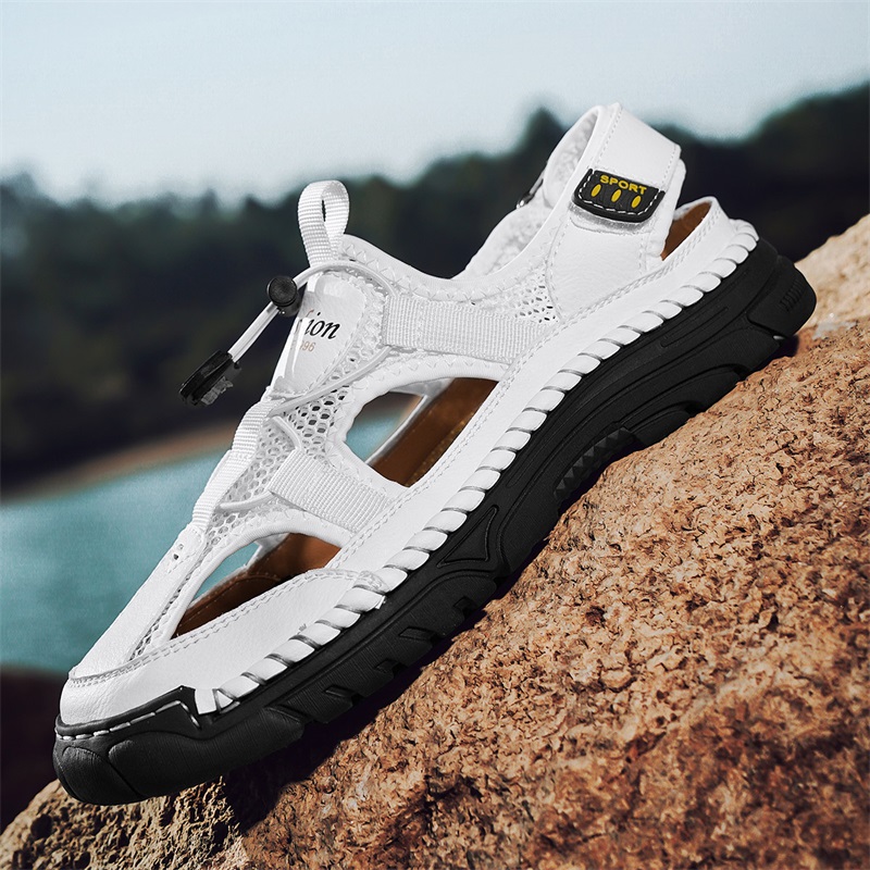 Sandalias simples hechas a man - Men'S Shoes With Velcro reseña y precio