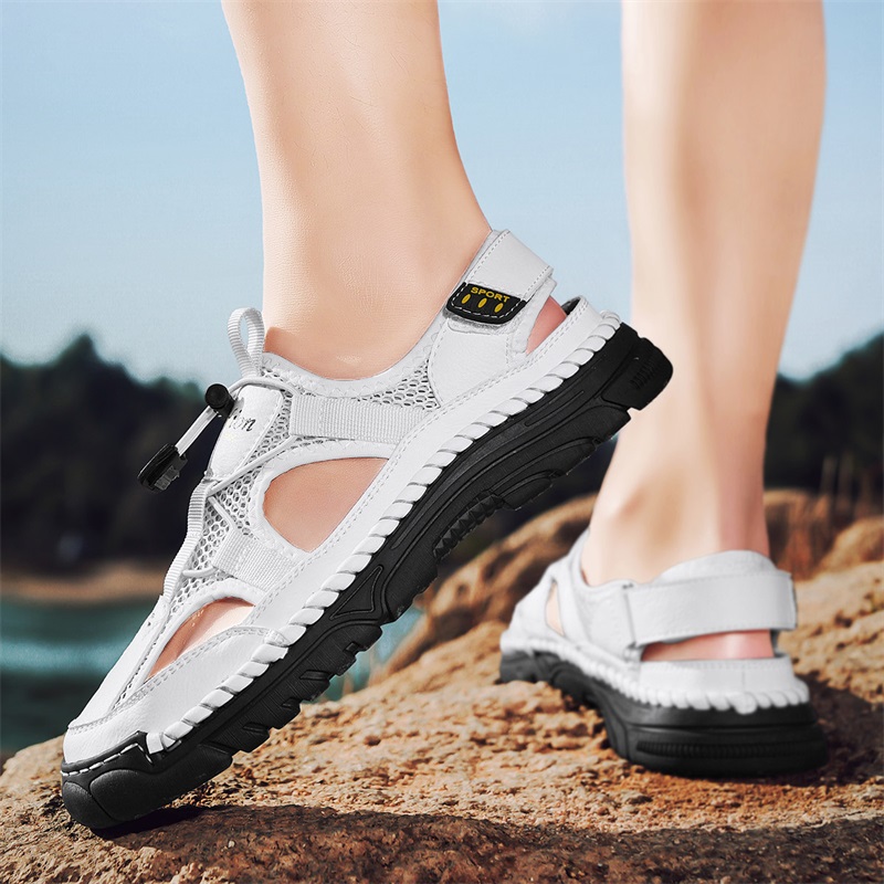 Sandalias simples hechas a man - Men'S Shoes With Velcro reseña y precio
