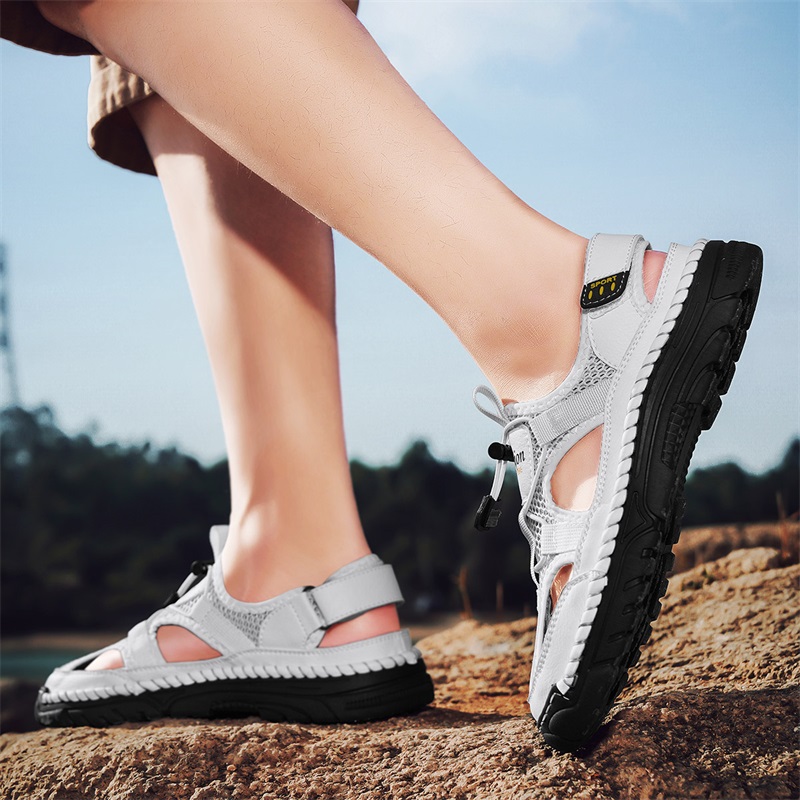Sandalias simples hechas a man - Men'S Shoes With Velcro reseña y precio
